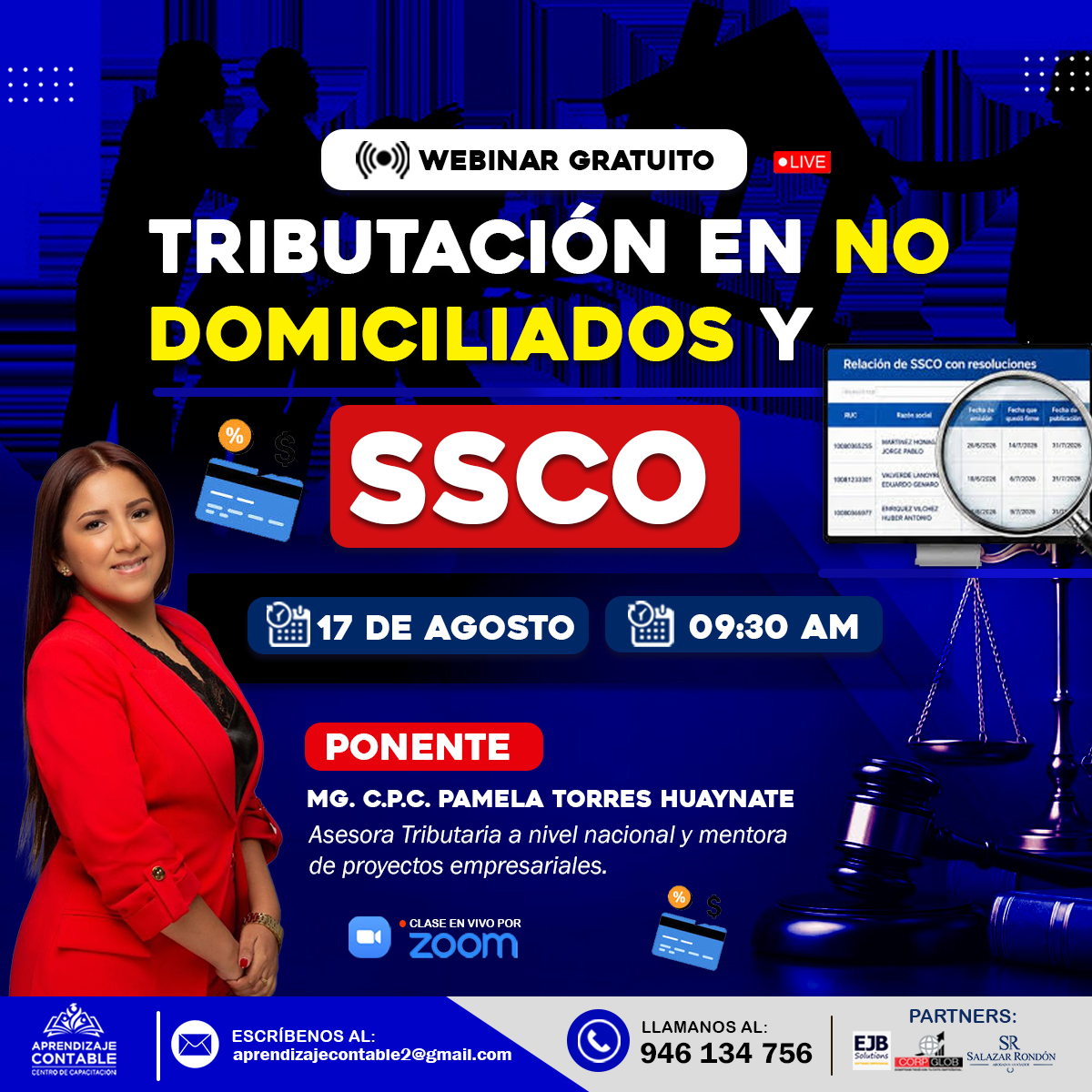 Webinar TRIBUTACIÓN EN NO DOMICILIADOS Y SSCO